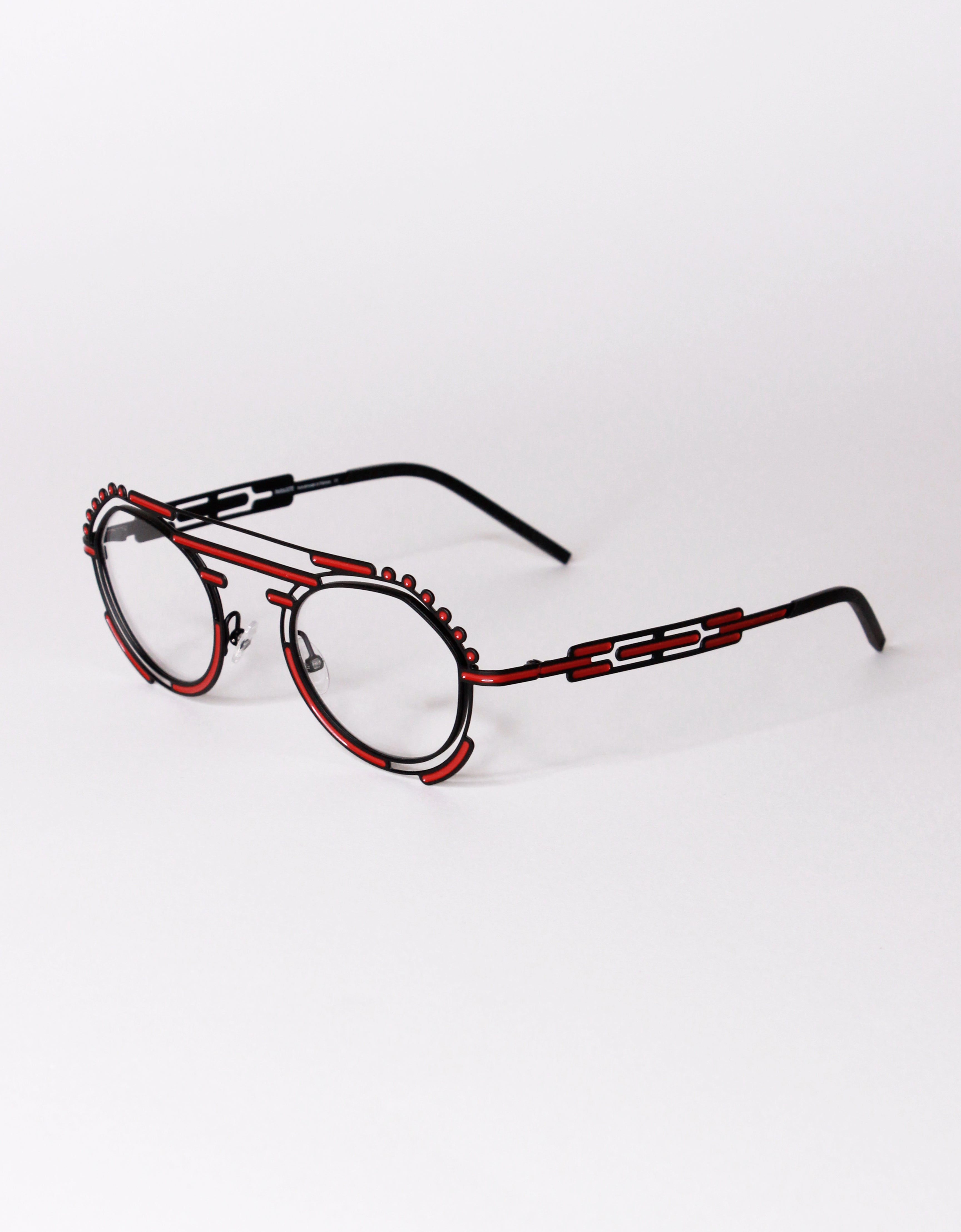 Parasite Eyewear AZTEC 7 eyeglasses in C62 - BLACK / RED - Modern Eye Care Portland