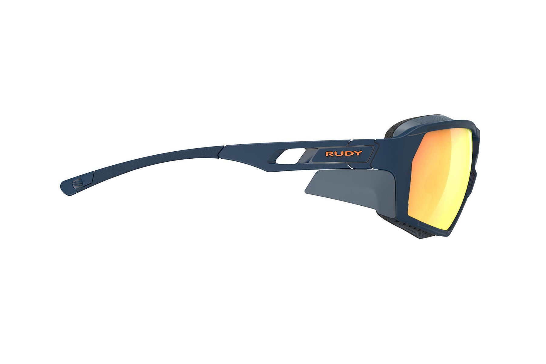 Rudy Project Agent Q sunglasses in Agent Q Blue Navy Matte with Multilaser Orange Lenses - Modern Eye Care Portland