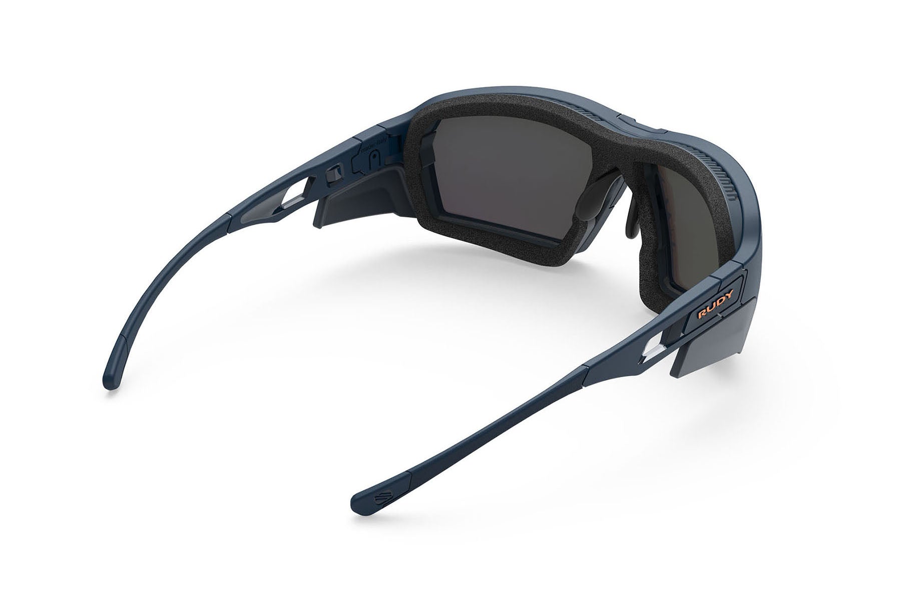Rudy Project Agent Q sunglasses in Agent Q Blue Navy Matte with Multilaser Orange Lenses - Modern Eye Care Portland