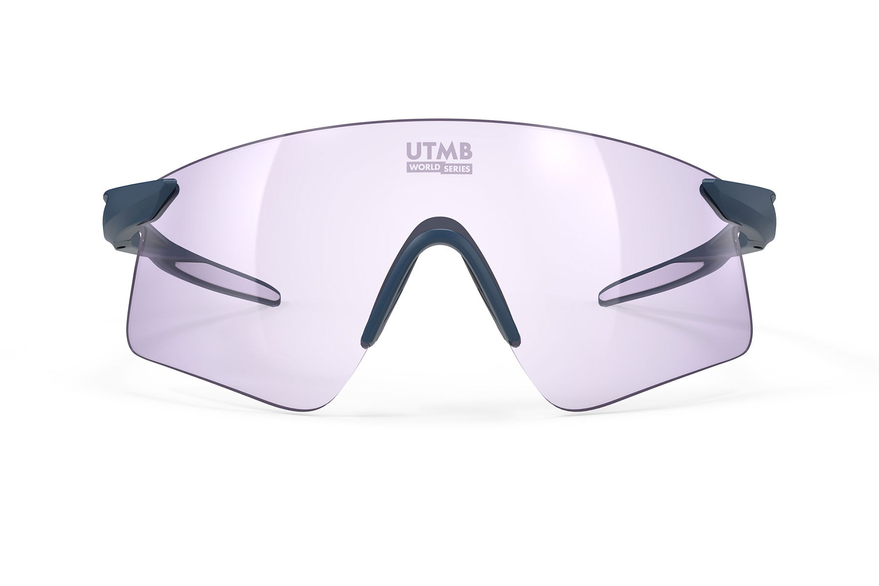 Rudy Project Astral Sphere UTMB sunglasses in Astral Sphere UTMB Blue Navy Matte Frame With ImpactX Photochromic 2 Laser Purple Lenses - Modern Eye Care Portland