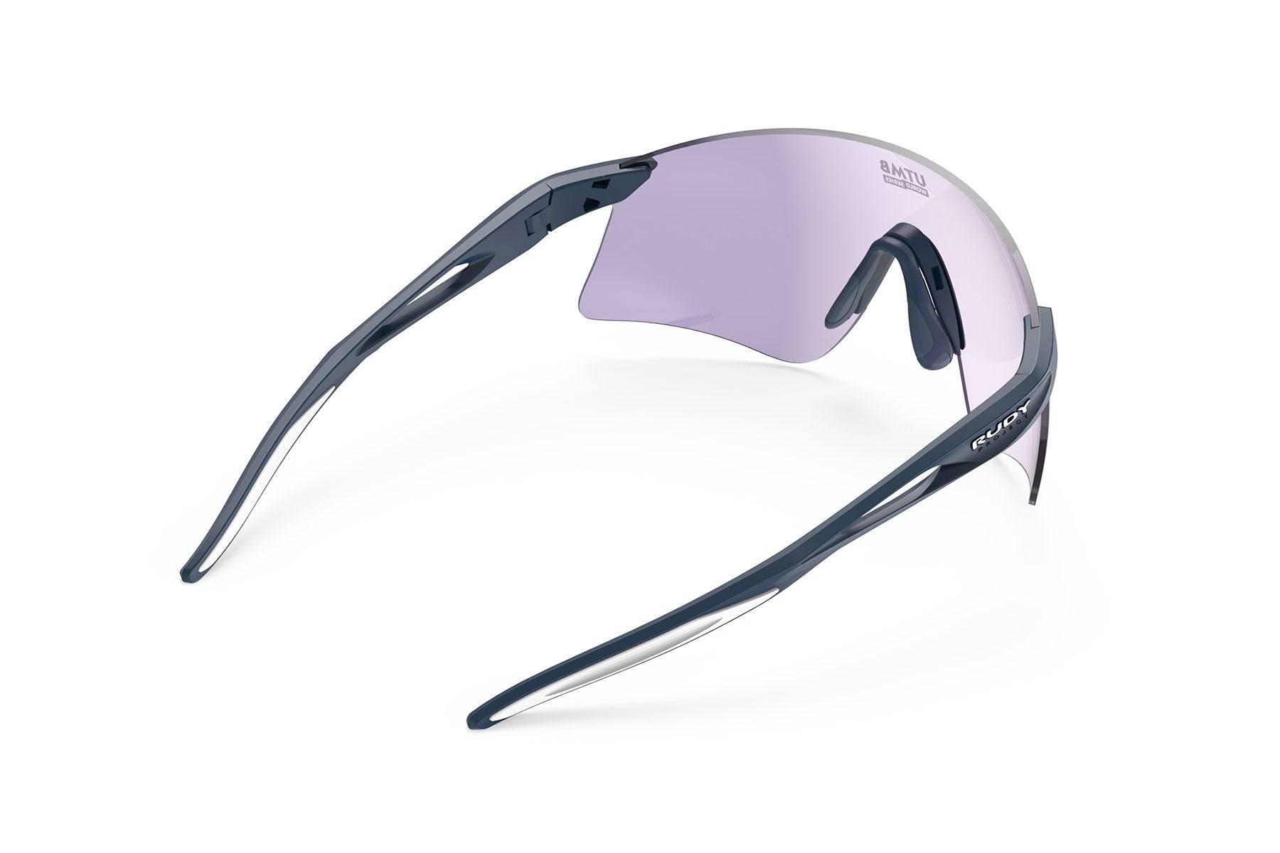 Rudy Project Astral Sphere UTMB sunglasses in Astral Sphere UTMB Blue Navy Matte Frame With ImpactX Photochromic 2 Laser Purple Lenses - Modern Eye Care Portland