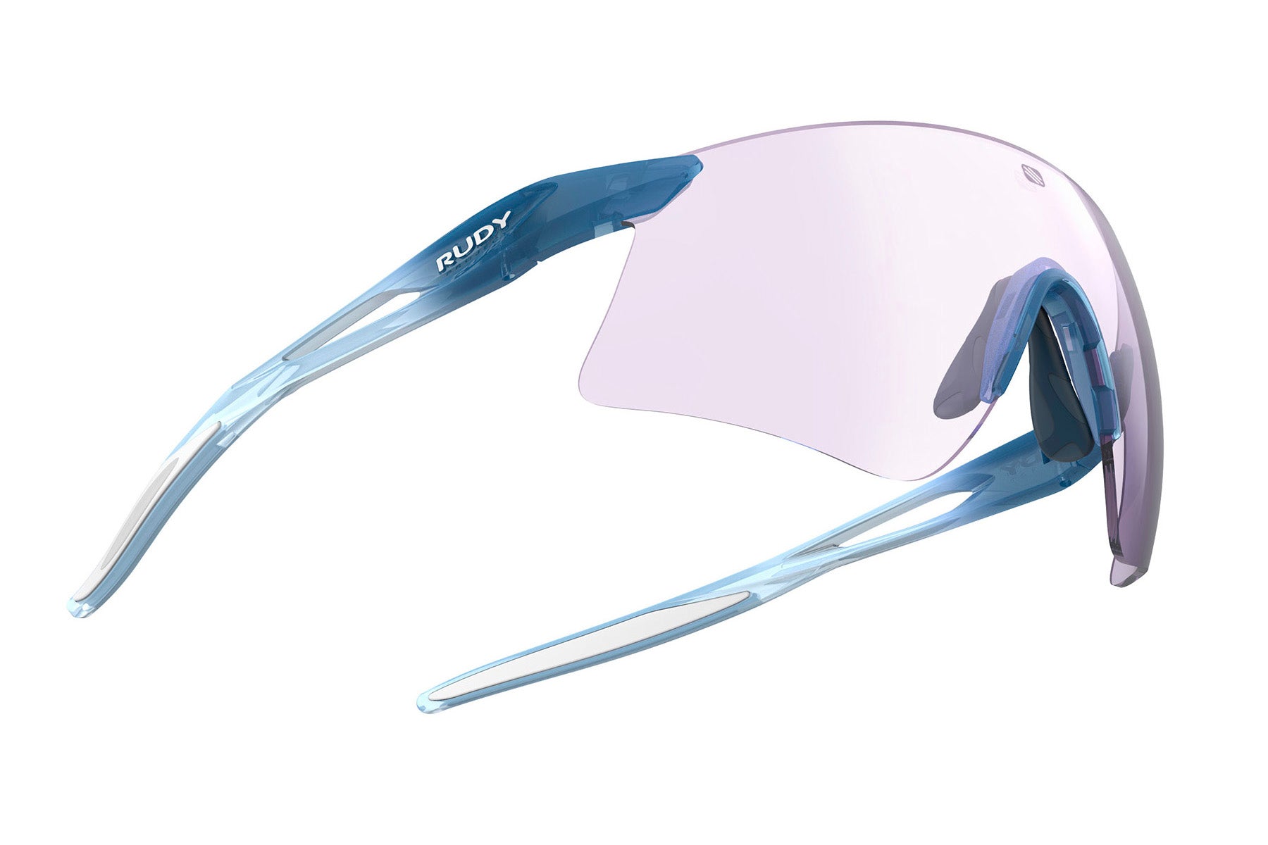 Rudy Project Astral Sphere sunglasses in Astral Sphere Crystal Blue Avio Fade Sky Frame With ImpactX Photochromic 2 Laser Purple Lenses - Modern Eye Care Portland
