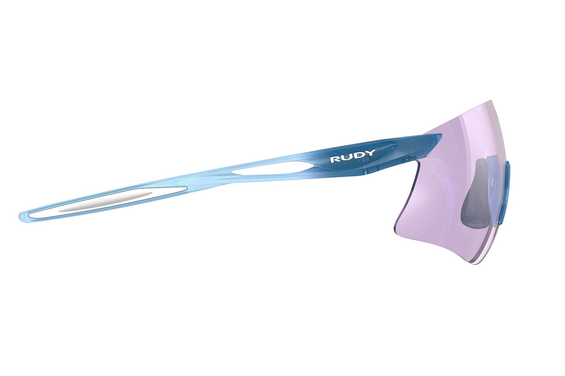 Rudy Project Astral Sphere sunglasses in Astral Sphere Crystal Blue Avio Fade Sky Frame With ImpactX Photochromic 2 Laser Purple Lenses - Modern Eye Care Portland