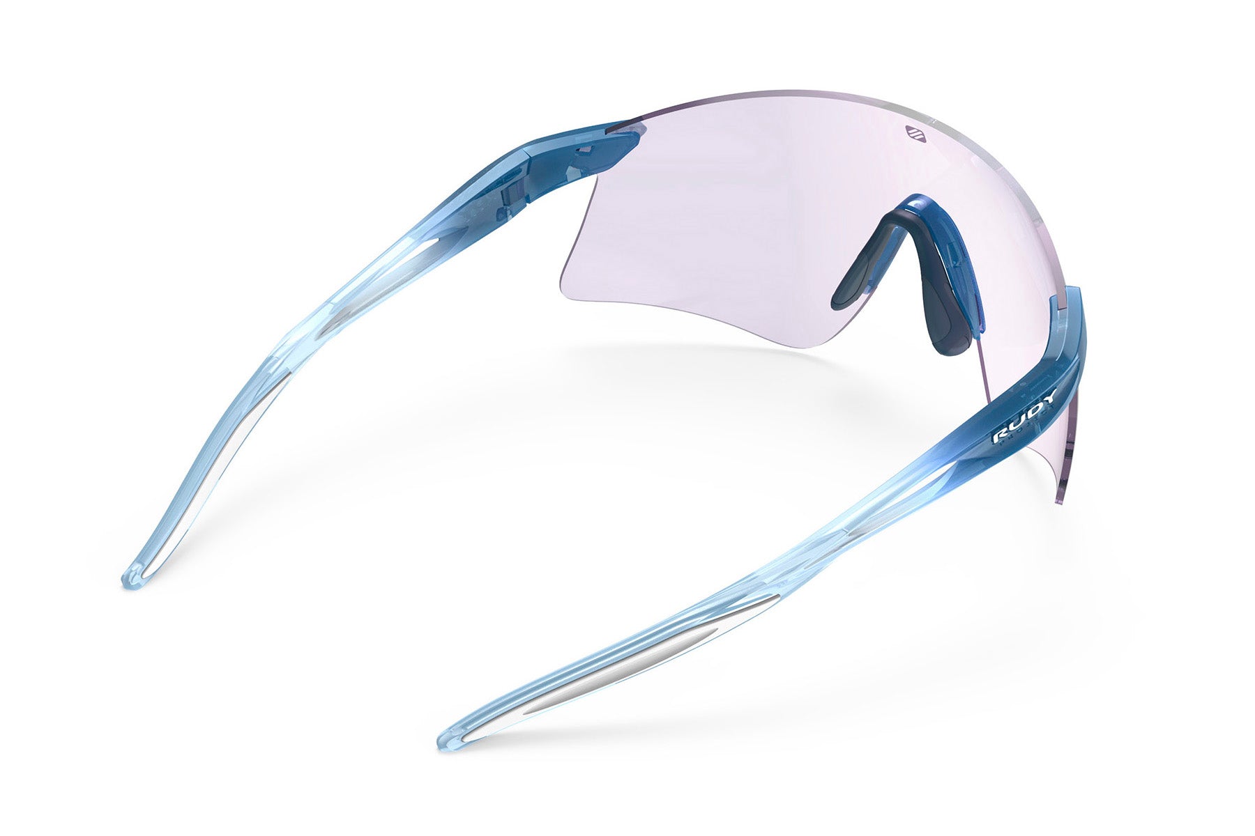 Rudy Project Astral Sphere sunglasses in Astral Sphere Crystal Blue Avio Fade Sky Frame With ImpactX Photochromic 2 Laser Purple Lenses - Modern Eye Care Portland