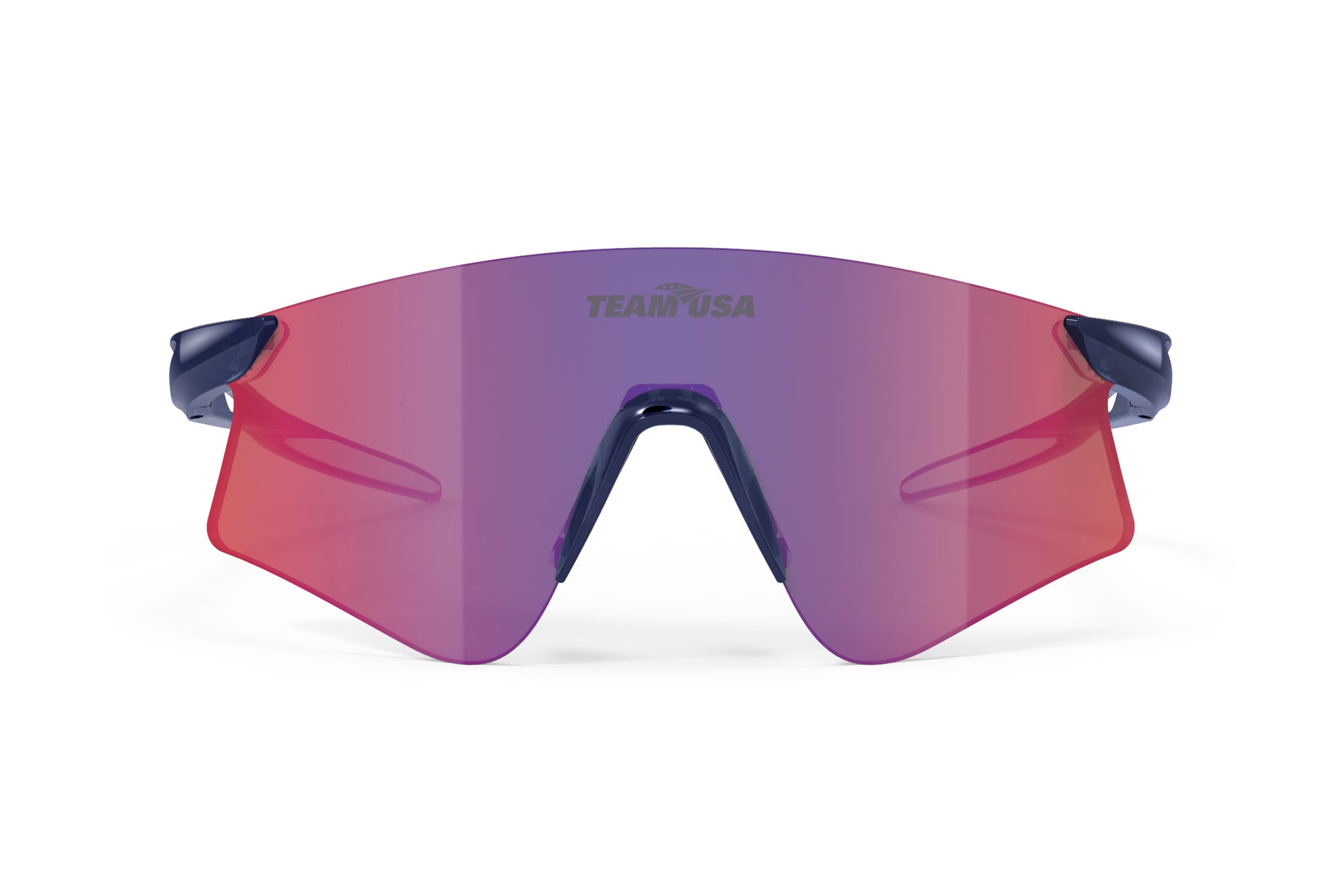 Rudy Project Astral Team USA Edition sunglasses in Astral Team USA Edition Crystal Blue Navy Fade Red Gloss with Multilaser Red Lenses - Modern Eye Care Portland