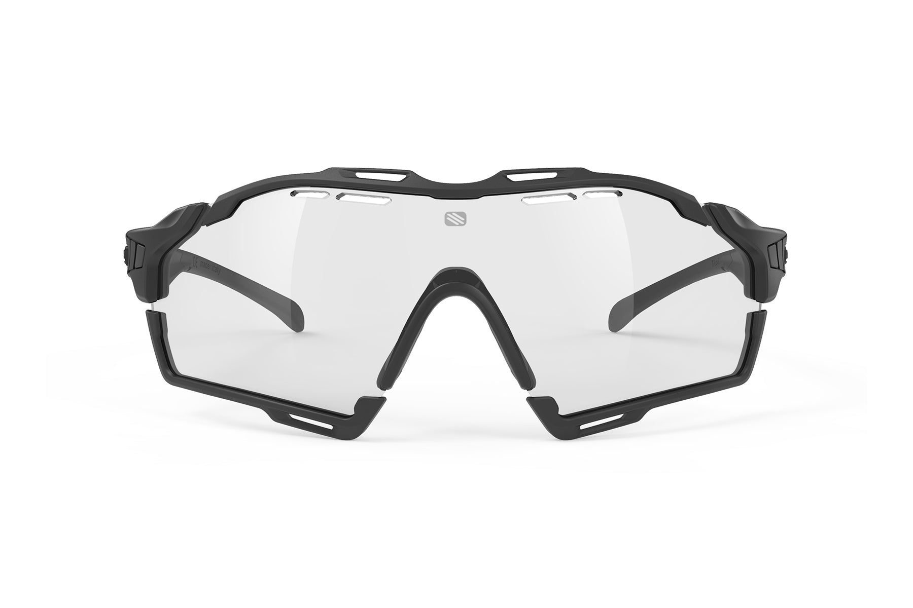 Rudy Project Cutline sunglasses in Cutline Stealth Black Matte Frame With ImpactX Photochromic 2 Black Lenses Black Bumpers - Modern Eye Care Portland
