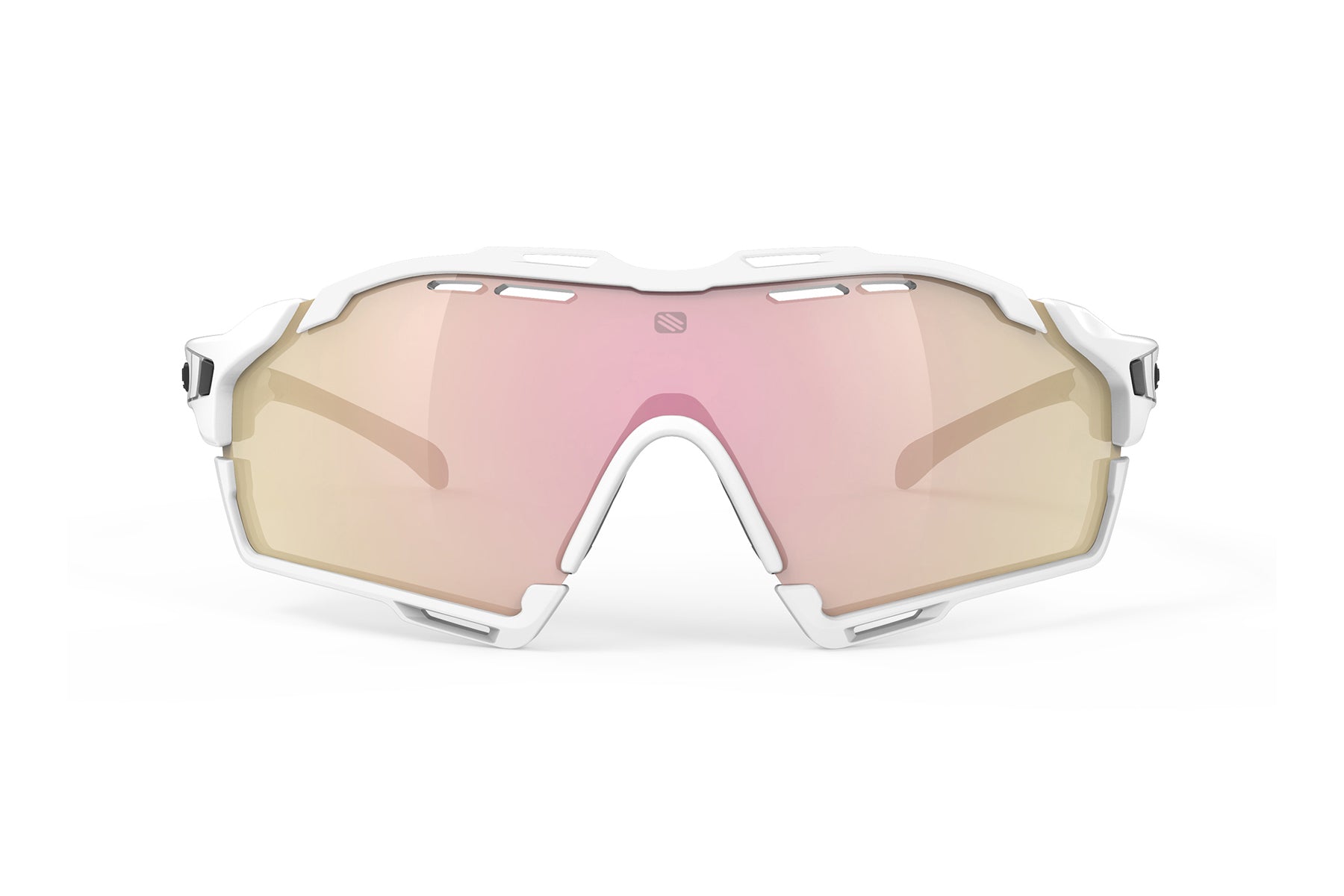 Rudy Project Cutline sunglasses in Cutline White Gloss Frame With Multilaser Rose Gold Lenses White Bumpers - Modern Eye Care Portland