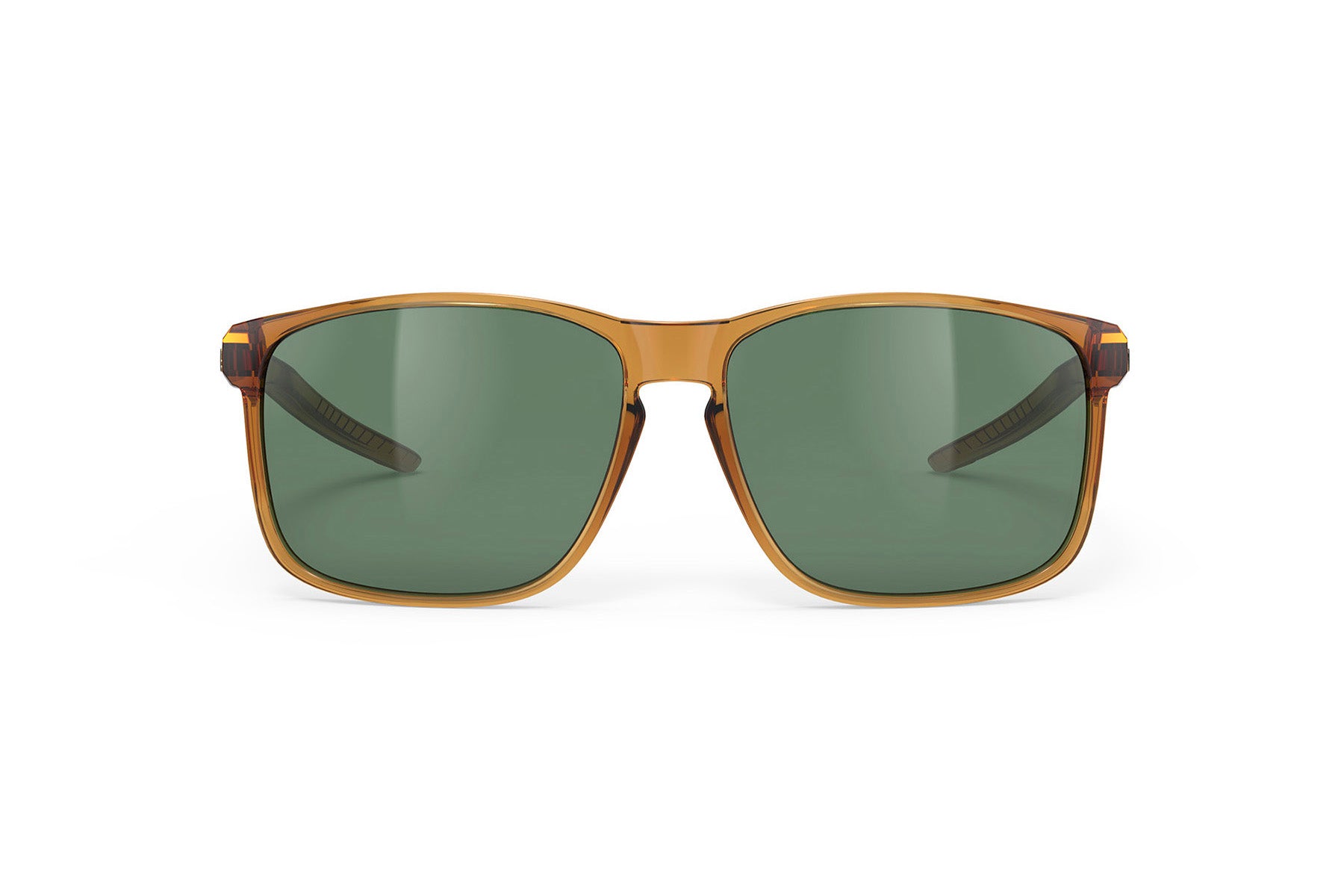 Rudy Project Overlap sunglasses in Overlap Crystal Butterscotch Gloss With Green Lenses - Modern Eye Care Portland