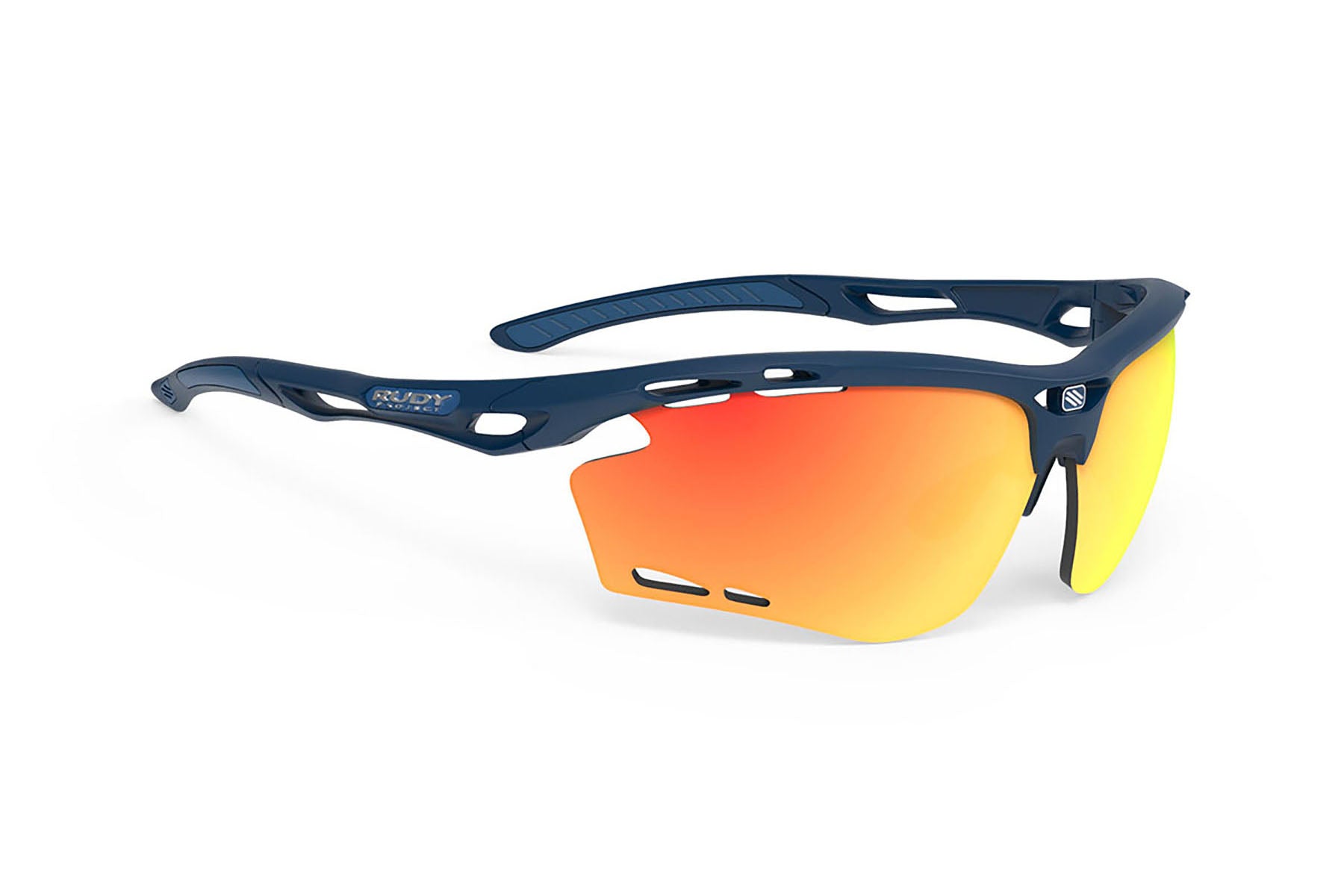 Rudy Project Propulse sunglasses in propulse Navy Blue Matte Frame and Multilaser Orange Lenses - Modern Eye Care Portland