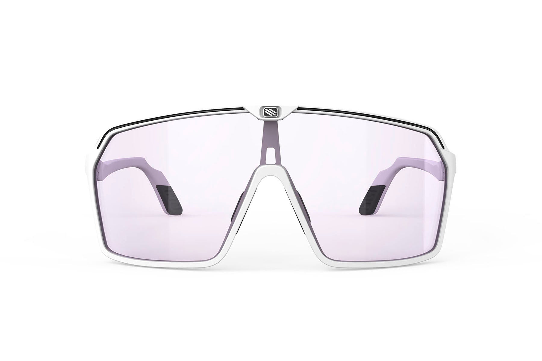 Rudy Project Spinshield sunglasses in Spinshield White Matte with ImpactX Photochromic 2 Laser Purple Lenses - Modern Eye Care Portland