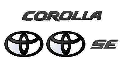 Blackout Emblem Overlays SE - Gloss Black (Corolla) 