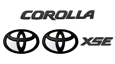 Blackout Emblem Overlays XSE - Gloss Black (Corolla) 