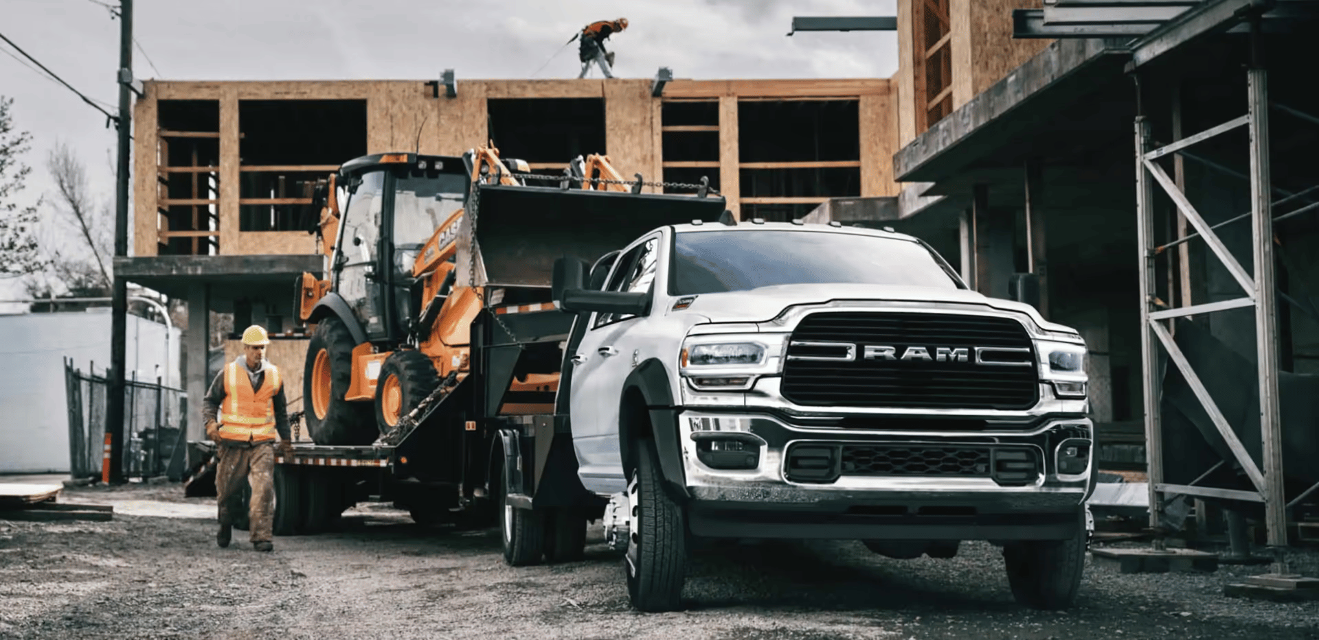Commercial work truck lineup at a Tonkin Fleet dealership