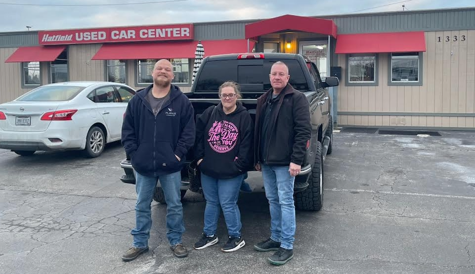 Emily and Christopher Chevy 4 x 4 w Serge - Hatfield Used Car Center customer