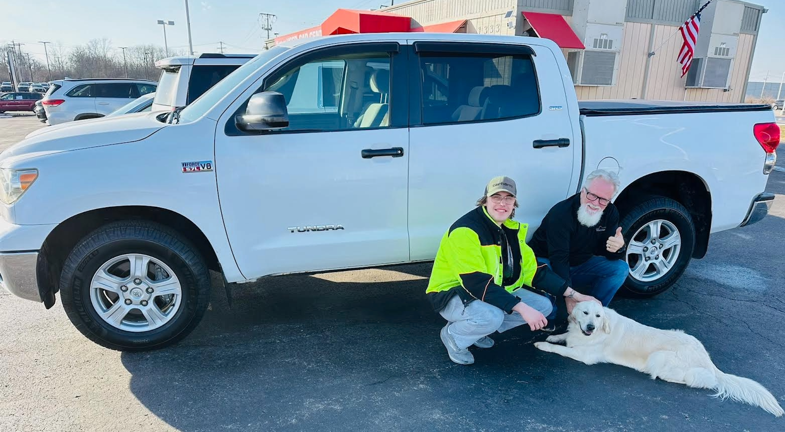 Ron n Elijah Toyota Tundra w Dolly - Hatfield Used Car Center customer